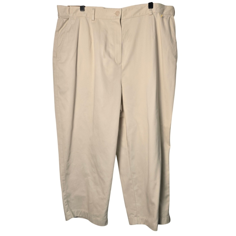 🆕️LL Bean Original Fit Petite Khaki Chino Pants 20P Pleated Straight Leg Cotton
